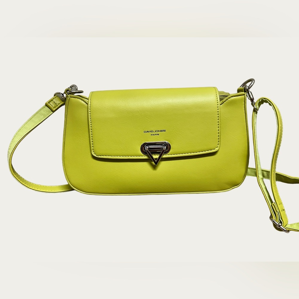 David Jones Paris Lime Crossbody/hand Bag EUC‎